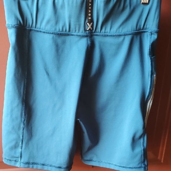 Savage X Fenty Blue Shorts  with Logo Side Pocket 12 -14 - Picture 7 of 9